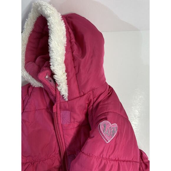 Weatherproof Baby Snow Pants Bibs and Jacket Pink 24 months Ruffled Puffer Coat - Picture 5 of 12